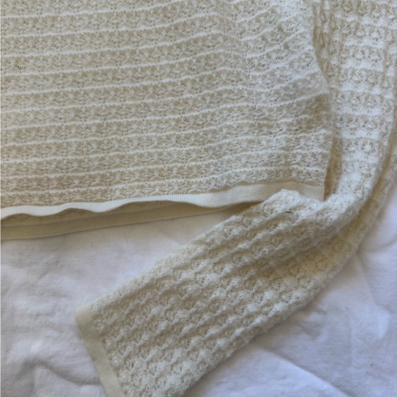 White + Warren Merino Wool Textured Cream Sweater xs - Picture 3 of 6